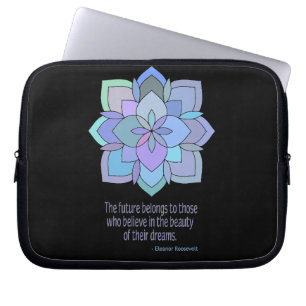 Housse Pour Ordinateur Portable Citation de beauté Mandala Eleanor Roosevelt