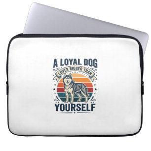 Housse Pour Ordinateur Portable Citation de chien Husky Gravure vintage Design pou