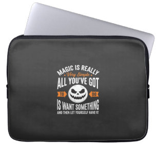 Housse Pour Ordinateur Portable Citation de magie d'Halloween Design de visage de