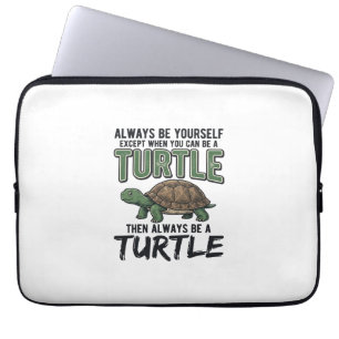Housse Pour Ordinateur Portable Citation de Tortue Drôle Design Vectoriel Vintage_