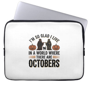 Housse Pour Ordinateur Portable Citation Halloween Vintage Octobre Dessin Chat Cit