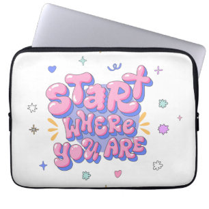 Housse Pour Ordinateur Portable Citation Lettre Bulle Colorée