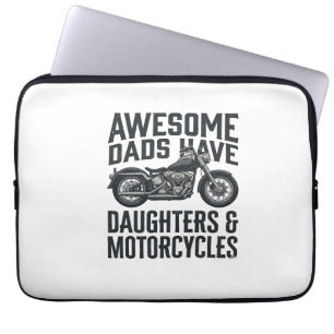 Housse Pour Ordinateur Portable Citation Papa Fille Moto Vintage Vector Desi