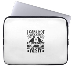 Housse Pour Ordinateur Portable Citation Religion Chien Chat Vintage Design Amoure
