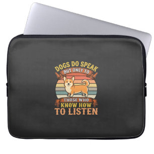 Housse Pour Ordinateur Portable Citation Vintage sur les chiens Corgi qui parlent