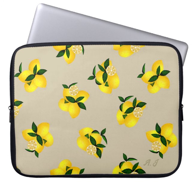 Housse Pour Ordinateur Portable Citron Chic Beige (Devant)