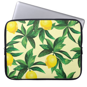 Housse Pour Ordinateur Portable citron vintage, motif sans couture décorative