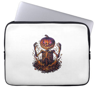 Housse Pour Ordinateur Portable Citrouille d'Halloween squelette Portail Magique F