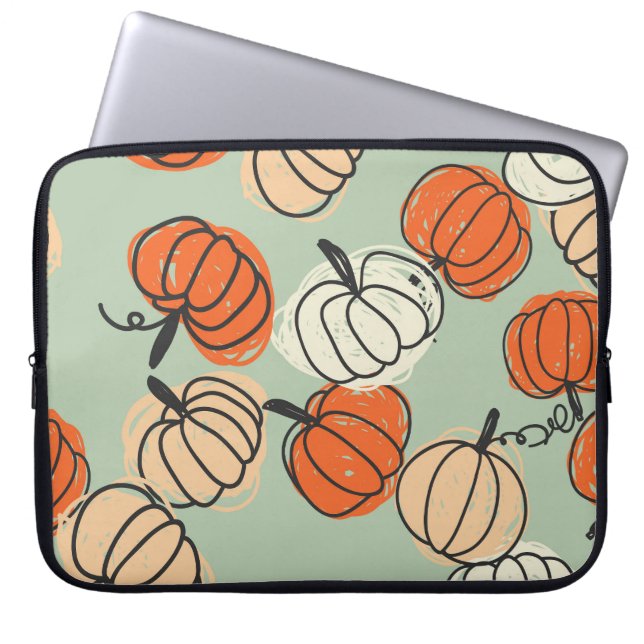 Housse Pour Ordinateur Portable Citrouille : Merci motif sans soucis. (Devant)