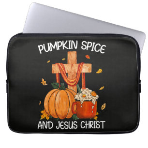 Housse Pour Ordinateur Portable Citrouille Spice et Jésus-Christ