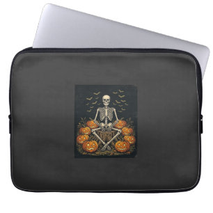 Housse Pour Ordinateur Portable Citrouille squelette Halloween Design Rétro Vintag