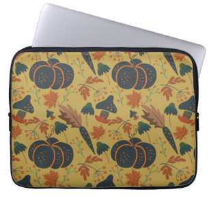 Housse Pour Ordinateur Portable Citrouilles et carottes motif sans soudure