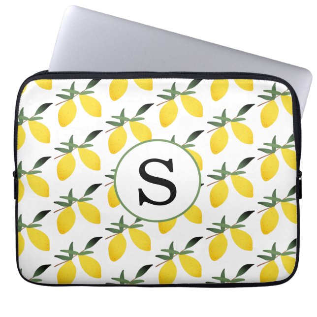 Housse Pour Ordinateur Portable Citrus Monogram Lemon (Devant)