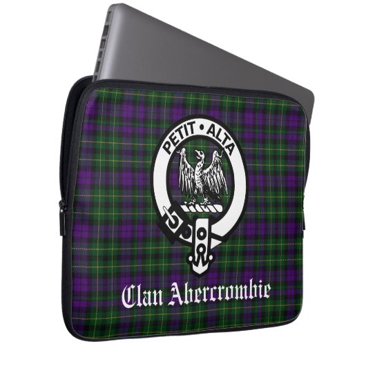 Housse Pour Ordinateur Portable Clan écossais Abercrombie Crest & Tartan (Devant droit)