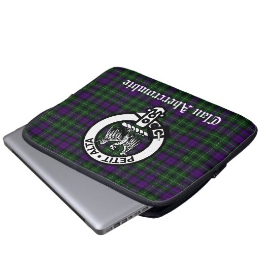 Housse Pour Ordinateur Portable Clan écossais Abercrombie Crest & Tartan (Devant bas)