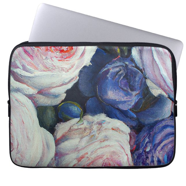 Housse Pour Ordinateur Portable Classique Baroque Rose Floral Design (Devant)