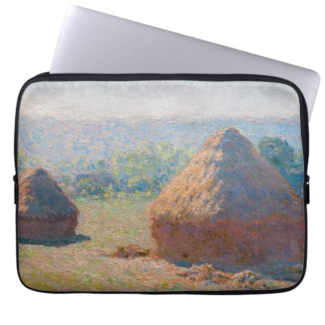 Housse Pour Ordinateur Portable Claude Monet - Haystacks, fin de l'été (Devant)