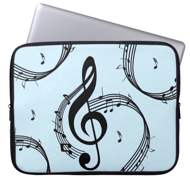 Housse Pour Ordinateur Portable Climacic G Clef Music Blue (Devant)