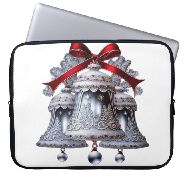 Housse Pour Ordinateur Portable Cloches en argent (Devant)