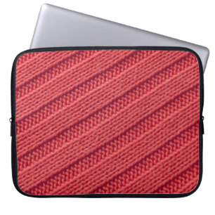 Housse Pour Ordinateur Portable Closeup stripy crochet texture.