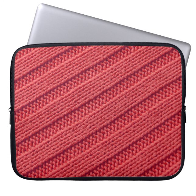 Housse Pour Ordinateur Portable Closeup stripy crochet texture. (Devant)