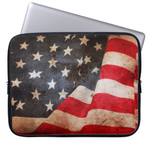 Housse Pour Ordinateur Portable Closeuse de grunge Amérique flagamerica, américain