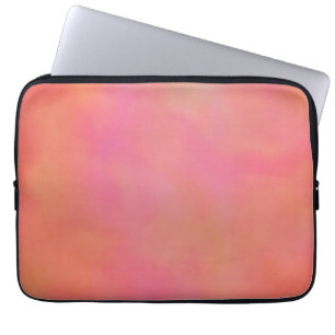 Housse Pour Ordinateur Portable Cloud à marbre rose et orange abstrait