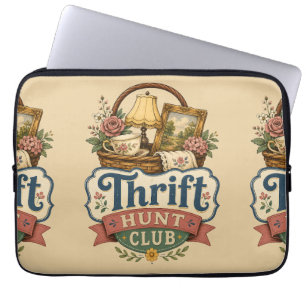 Housse Pour Ordinateur Portable Club de chasse aux bonnes affaires Cottagecore vin