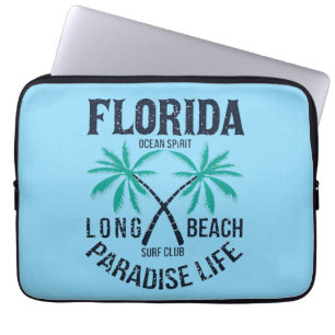 Housse Pour Ordinateur Portable Club de Surf Vie Paradisiaque de la Longue Plage d