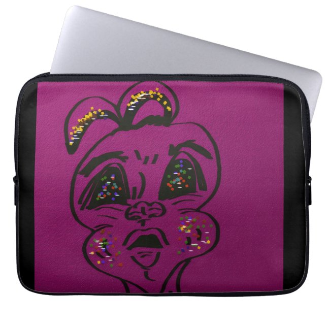 Housse Pour Ordinateur Portable Clueless Bunny Laptop Sleeve (Devant)
