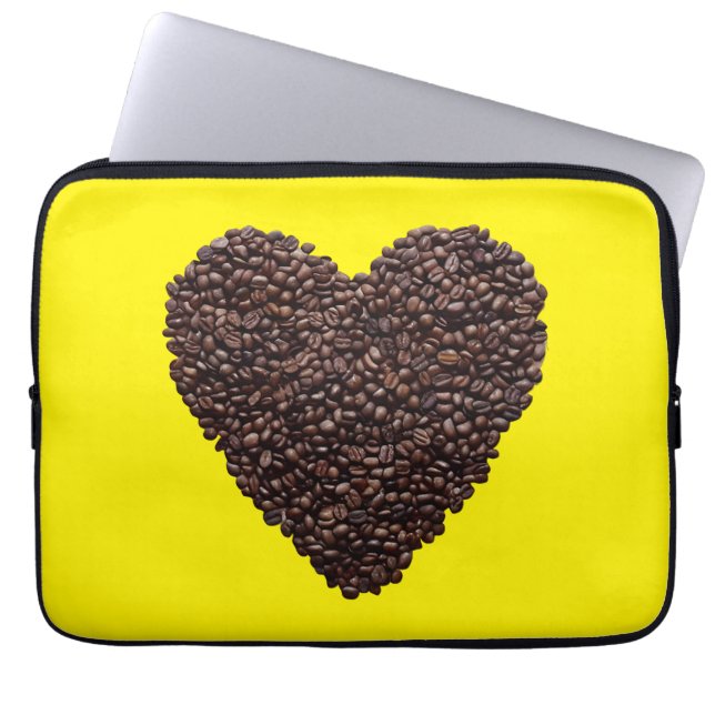 Housse Pour Ordinateur Portable Coeur café (Devant)