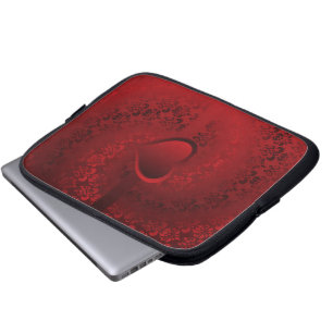 Housse Pour Ordinateur Portable Coeur damassé rouge