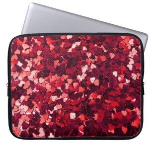 Housse Pour Ordinateur Portable Coeur Parties scintillant rouge : Texture minimali