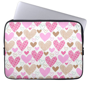Housse Pour Ordinateur Portable Coeurs Abstraits motif lancer oreiller toile impre