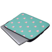 Housse Pour Ordinateur Portable Coeurs Motif rose simple Turquoise (Devant bas)