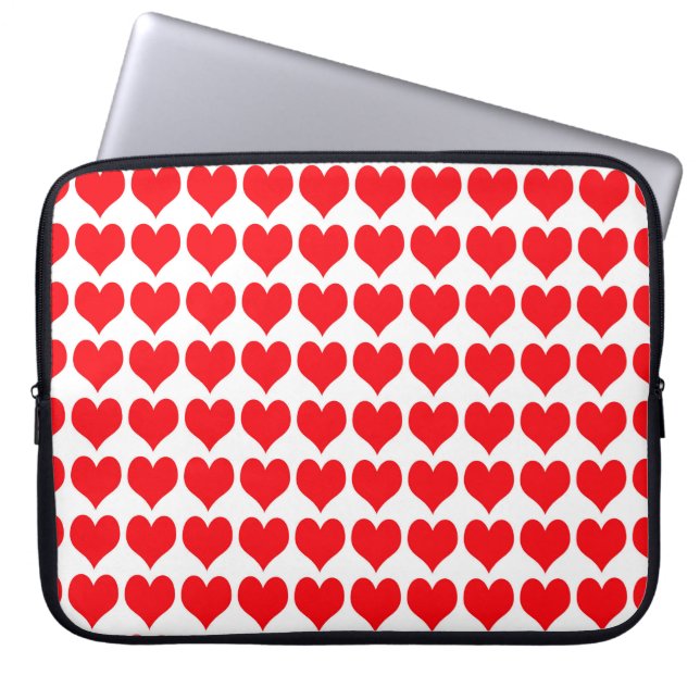 Housse Pour Ordinateur Portable Coeurs rouges (Devant)
