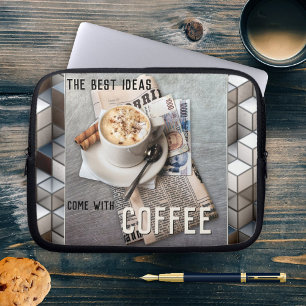 Housse Pour Ordinateur Portable Coffee Inspiration Building Blocks Laptop Sleeve