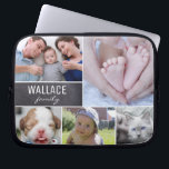 Housse Pour Ordinateur Portable Colis photo de famille personnalisable Tableau de<br><div class="desc">Présentez notre Coque à manches pour ordinateur portable Family Photo Collage white Lines Chalkboard Block - un accessoire personnalisé et protecteur pour votre ordinateur portable. Ce coque à manche présente un collage photo de famille contre un arrière - plan de bloc de tableau noir aux lignes blanches, créant une touche...</div>