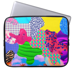Housse Pour Ordinateur Portable Collage artistique contemporain. Mélange textuelle