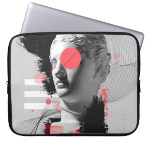 Housse Pour Ordinateur Portable Collage d'art contemporain avec tête de statue ant