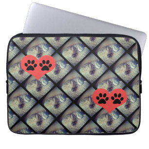 Housse Pour Ordinateur Portable Collage de chats avec des Empreintes de pattes par