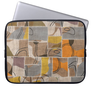 Housse Pour Ordinateur Portable Collage de patchwork, motif de mixage de courtepoi