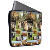 Housse Pour Ordinateur Portable Collage de photos de vache, (Devant droit)