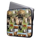 Housse Pour Ordinateur Portable Collage de photos de vache, (devant gauche)