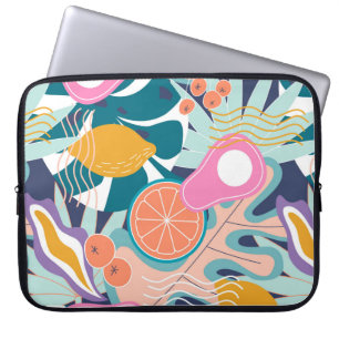 Housse Pour Ordinateur Portable Collage moderne floral sans couture motif. Exposit