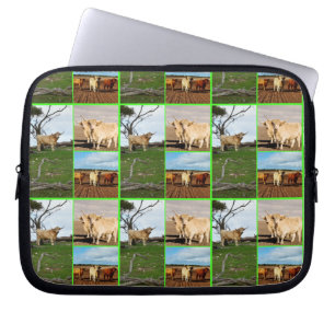 Housse Pour Ordinateur Portable Collage photo de la vache Highland, manche d'ordin