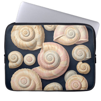 Housse Pour Ordinateur Portable Collection de coquilles marines spirales beige ros