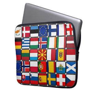 Housse Pour Ordinateur Portable Collection de drapeaux internationaux, drapeaux du