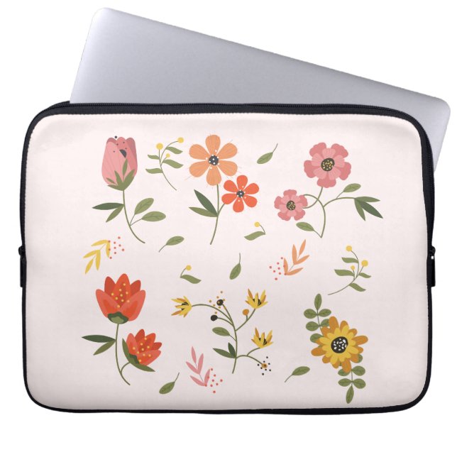 Housse Pour Ordinateur Portable collection de fleurs (Devant)
