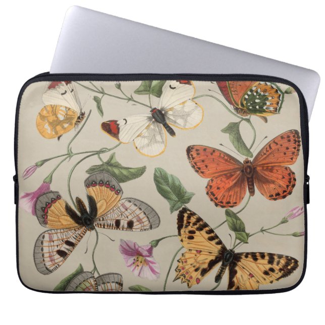 Housse Pour Ordinateur Portable Collection de la papillon Moth Nature Dessin (Devant)